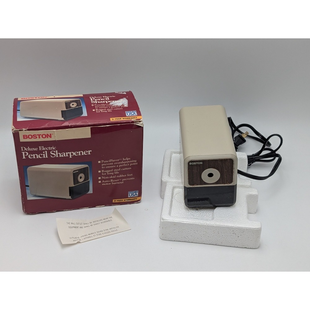 Vintage BOSTON Desktop Deluxe Electric Pencil Sharpener Model 18 Great Shape